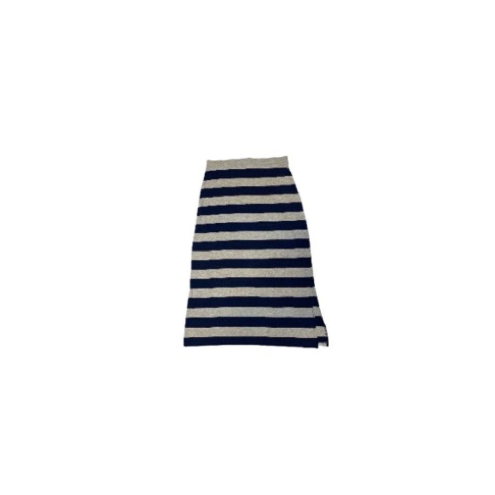 Mango Blue and Grey Striped Stretch Cotton Maxi Skirt - Women’s Size XL